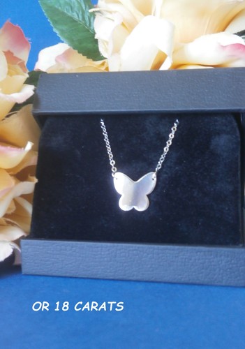 Collier papillon neuf - collier,