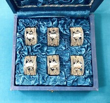 set of 6 filigree solid silver towel rounds in very nice condition