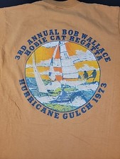 Vintage 1973 Hobie Cat Regatta Nautical Sailing Hurricane Gulch Mens Sm Orange