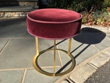 Hardly Used $3,000 Maxalto Lithos Italian Made Ottoman/Stool in Burgundy Velvet