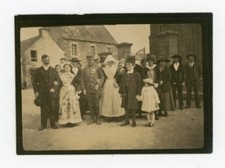 Vintage PHOTO, mariage militaire médaille costume traditionnel breton Bretagne