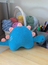 Dinosaur bleu, doudou en