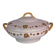 ceramic soup bowl flower decor, Boch brothers