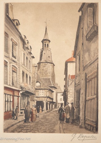 Antique european etching - antique,