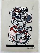 JEAN DUBUFFET  -  TASSE DE THE - ART DRAWING / PAINTING
