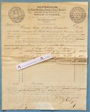 ● Monceau sur Sambre 1860 Marchienne au Pont Fourneaux facture charbon Belgique