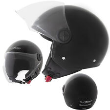 Jet Scooter Motorcycle Quad Approved ECE 22 06 Sonicmoto Visor Helmet Black