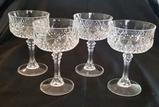 Cristal D'Arques Durand Longchamp Champagne Tall Sherbet Glasses Set 4 Crystal