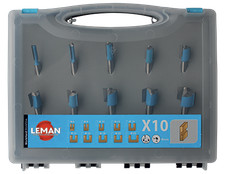 COFFRET 10 FRAISES DROITES DEFONCEUSE D6-25 Q8 HM