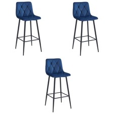 Tabouret NADO - velours bleu