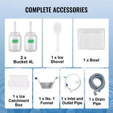 VEVOR Machine À Râper La Glace En Flacon De Neige Commerciale 175 Kg/24H En Inox