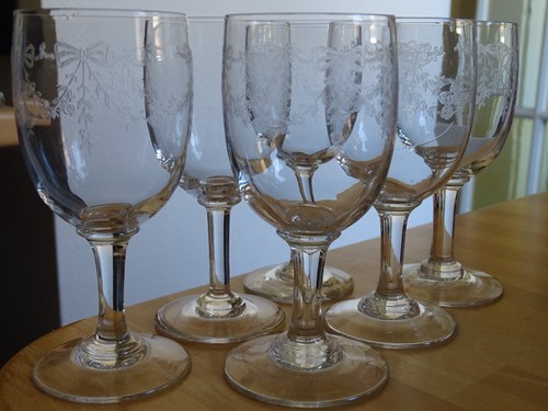 Anciens verres vin rouge - 6,