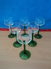 VERRE  à VIN BLANC ALSACE MOSELLE à  pied Vert  lot de 6 LUMINARC France