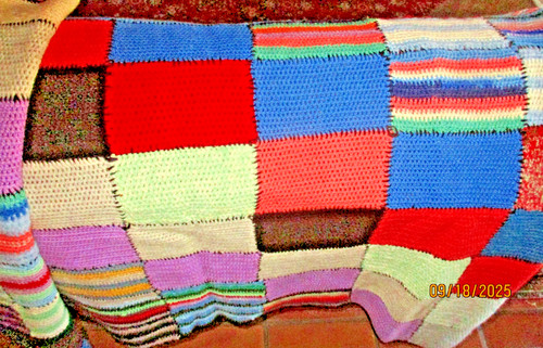 Couverture carres multicolore - carres,