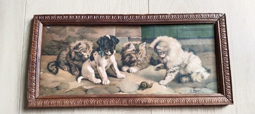 Gravure originale chatons - , et