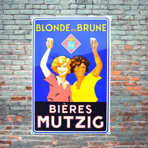 Plaque émaillée bieres - émaillée,