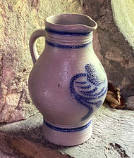 Ancien Pichet Cruche en Grès d'Alsace Betschdorf - Art Populaire - 1,5L