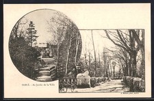 Old postcard Sablé, Au Jardin de la Ville 