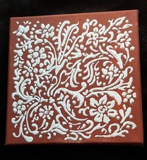 joli tableau decor floral en relief sur toile