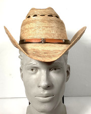Cowboy Hat Straw Leather Studded Western Riding Men's Hat Fancy