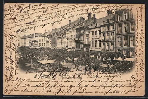 Cpa liège place marché - du,