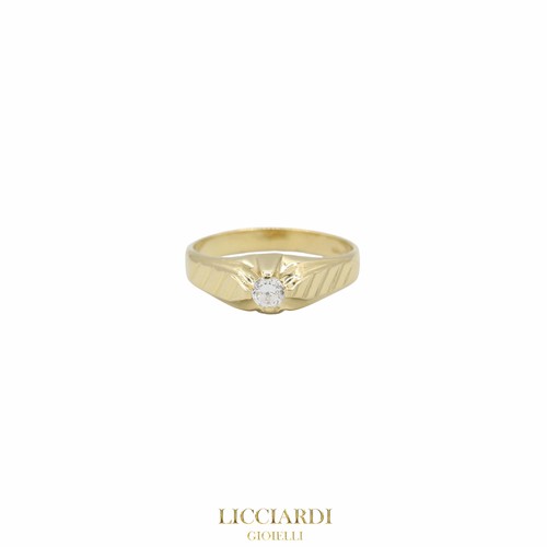 Bague solitaire homme - bague, jaune