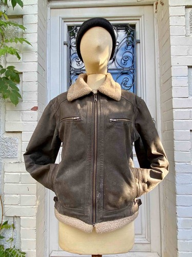 Blouson cuir gris oakwood pour - cuir,