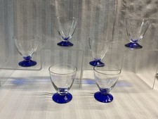 Verres Vintage À Pieds Bleu 