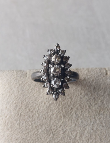 Ancienne bague navette décor - bague, navette,
