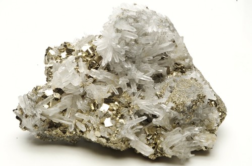 Quartz pyrite huaron mine - pyrite,