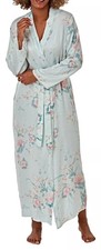 INDIGO SKY LADIES BLUE FLORAL VISCOSE LONG DRESSING GOWN ROBE UK SIZES 14,16,18