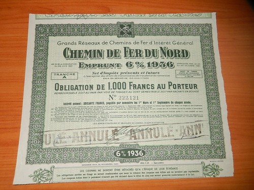 Ancienne obligation 1000f - 1000f,