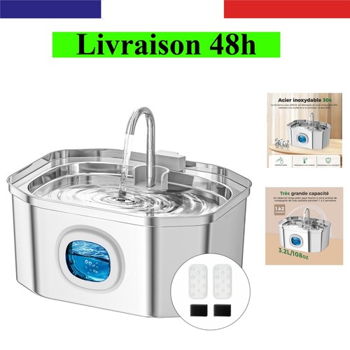Fontaine eau chat inox 2l - fontaine,