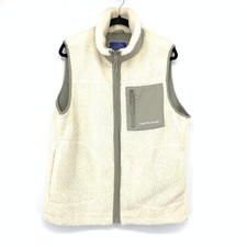 Jack & Jones Originals Studio Sherpa Full Zip Vest Mens Size Medium Cream Gray 