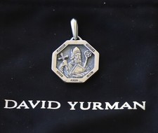 David Yurman Men's Sterling Silver 21mm St Saint Patrick Pendant Amulet