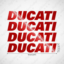 4 stickers DUCATI 10 cm ROUGE brillant tuning moto logo réservoir autocollant