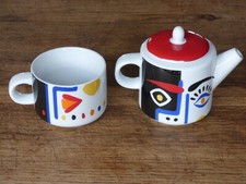KORB Théière + tasse décor dans le gout de FERNAND LEGER ou PICASSO