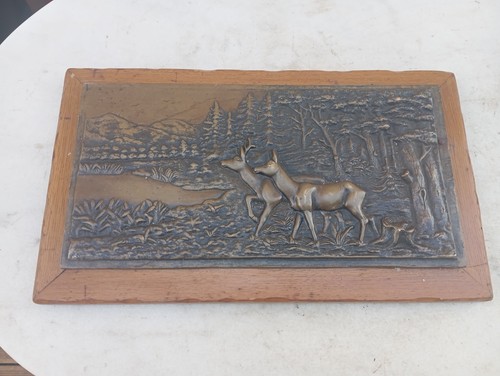Ancien bas relief bronze - ancien,