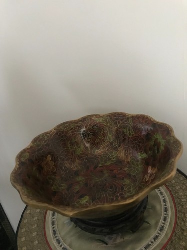 Cloisonne coupe bol - cloisonne, vase