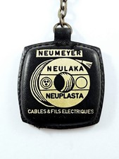 PARIS XVII - LEATHER keychain - NEUMEYER electrical cables - 60s, vintage