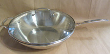CUISINART Stir-Fry with Cover 14" Stainless Steel Wok Saute Pan