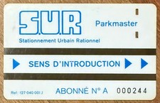 95 CERGY PONTOISE CARTE DE STATIONNEMENT MAGNÉTIQUE PARKING SCHEDA CARD CARTA