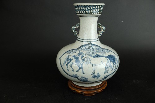 Ancien vase chinois - bleu, et