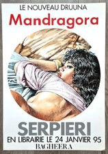 RARE EO 1995 AFFICHE / POSTER SERPIERI ÉDITÉE POUR LA BD DE DRUUNA : MANDRAGORA