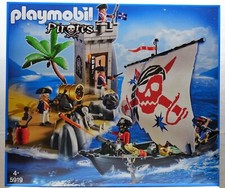 Taille XL Playmobil Exclusif Set USA 5919 De 2009 Garde Iles, Pirates Bateau RAR