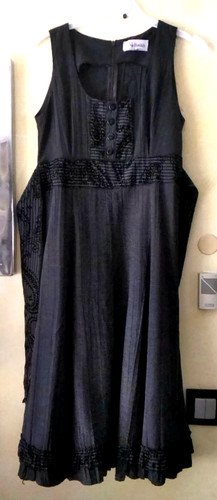 Robe longue tons gris - robe, mi-longue