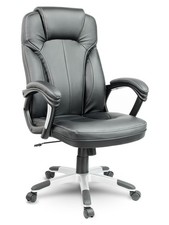Chaise de bureau en cuir noir