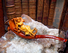 SEA FOAM CARVED CIGARETTE SMOKING PIPE girl at rest