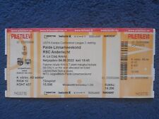 Ticket + programme Conference League PLM vs RSC ANDERLECHT Belgium 04.08.2022