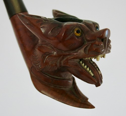 Loup pipe ancienne - ancienne, tête